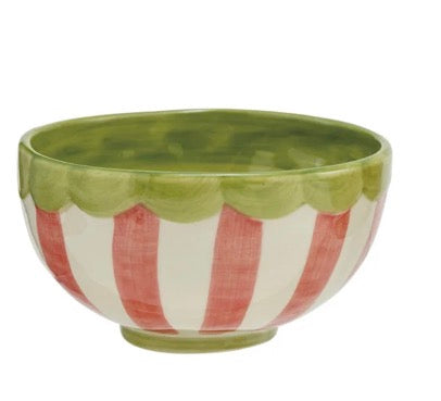 Striped Bowl with Scalloped Rim
