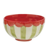 Striped Bowl with Scalloped Rim