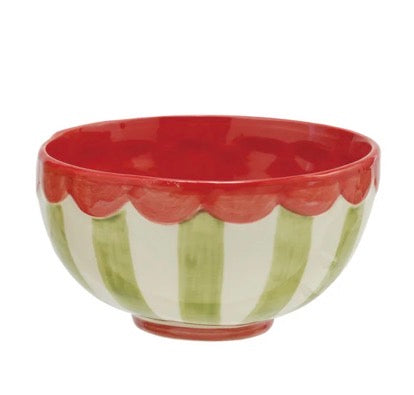 Striped Bowl with Scalloped Rim