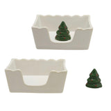 Christmas Tree Stoneware Cocktail Napkin Holder