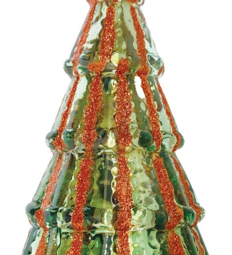 Mercury Glass Tree W/Glitter Stripes