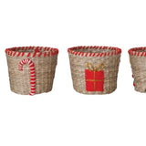 Seagrass Embroidered Basket