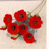 11 Inch Real Touch Mini Poppy Bundles (6 Stems)