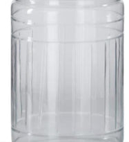 Clear Glass Line Etched Lidded Container