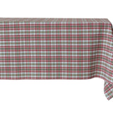 Plaid Cranberry and Green Tablecloth 84x60