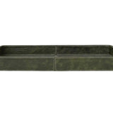 Decorative Leather & MDF Tray with Handles, Olive Color
