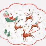 Santa, Sleigh & Reindeer Plates