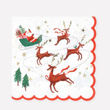 Santa, Sleigh & Reindeer Large Napkins