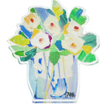 White and Blue Acrylic Flower Block