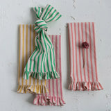 Striped Tea Towel with Ruffle