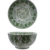 Stonewear Bowl with Green Pattern