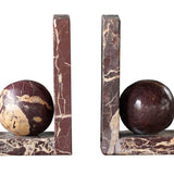 Rosso Levanto Sphere Bookend Pair
