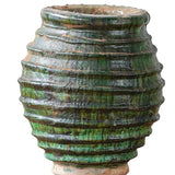 Small Ribbed Oil Jar Green