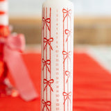 Christmas Bow Pillar Advent Candle