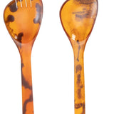 Tortoise Shell Resin Salad Server Set