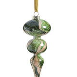 Solid Luster Watercolor Glass Ornament Green and Gold