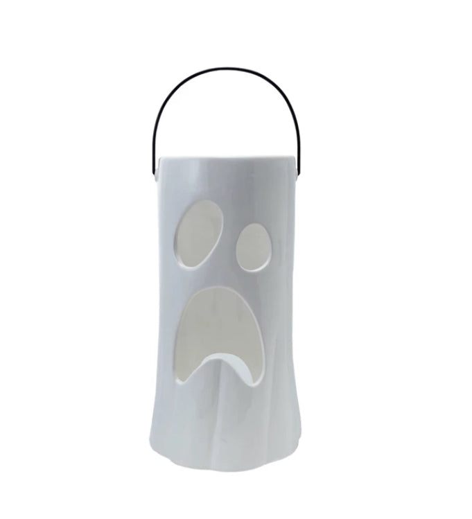 Ceramic Ghost Lantern White