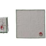 Napkins With Embroidered Wreath