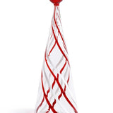 Glass Tree Red & White Swirl Design