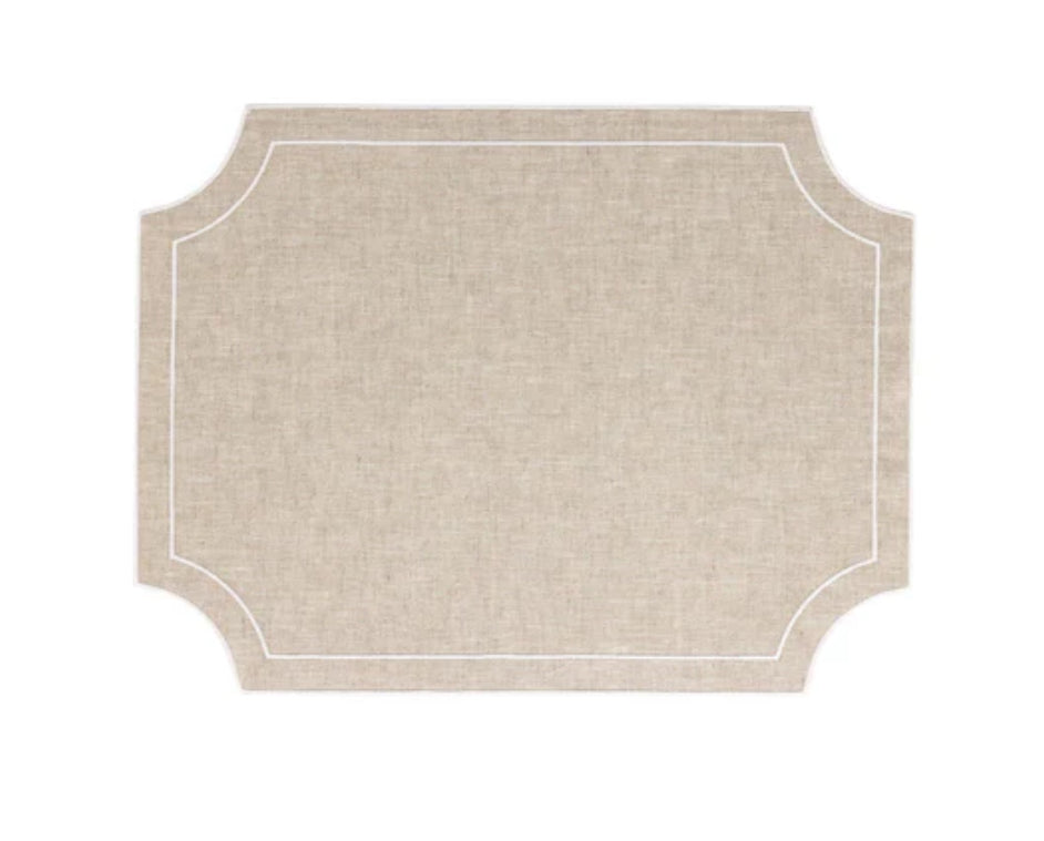 Yes suit Natural Placemats With White Stitching