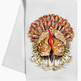Handpainted Turkey with Fall Foliage Kitchen Towel