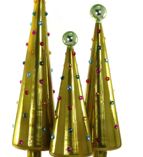 Dotted Decorative Trees Chartreuse