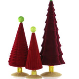 Crushed Velvet Trees Red