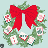 Christmas Mahjong Napkin