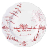 Winter Frolic Ruby Dinner Plate