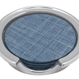 Heather Blue Faux Coaster Set