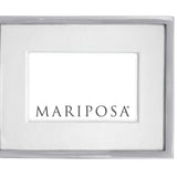 White Leather with Metal Border 4x6