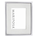 White Leather with Metal Border 5x7