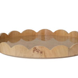 Burl Wood Scalloped Lazy Susan