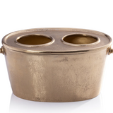 Raw Aluminum Two Bottle Wine Holder Gold