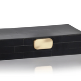 Black Bone Design Box With Brass Knob