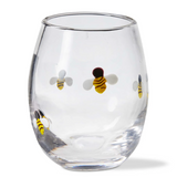 Glass Bead Bee Stemless Wine Glass