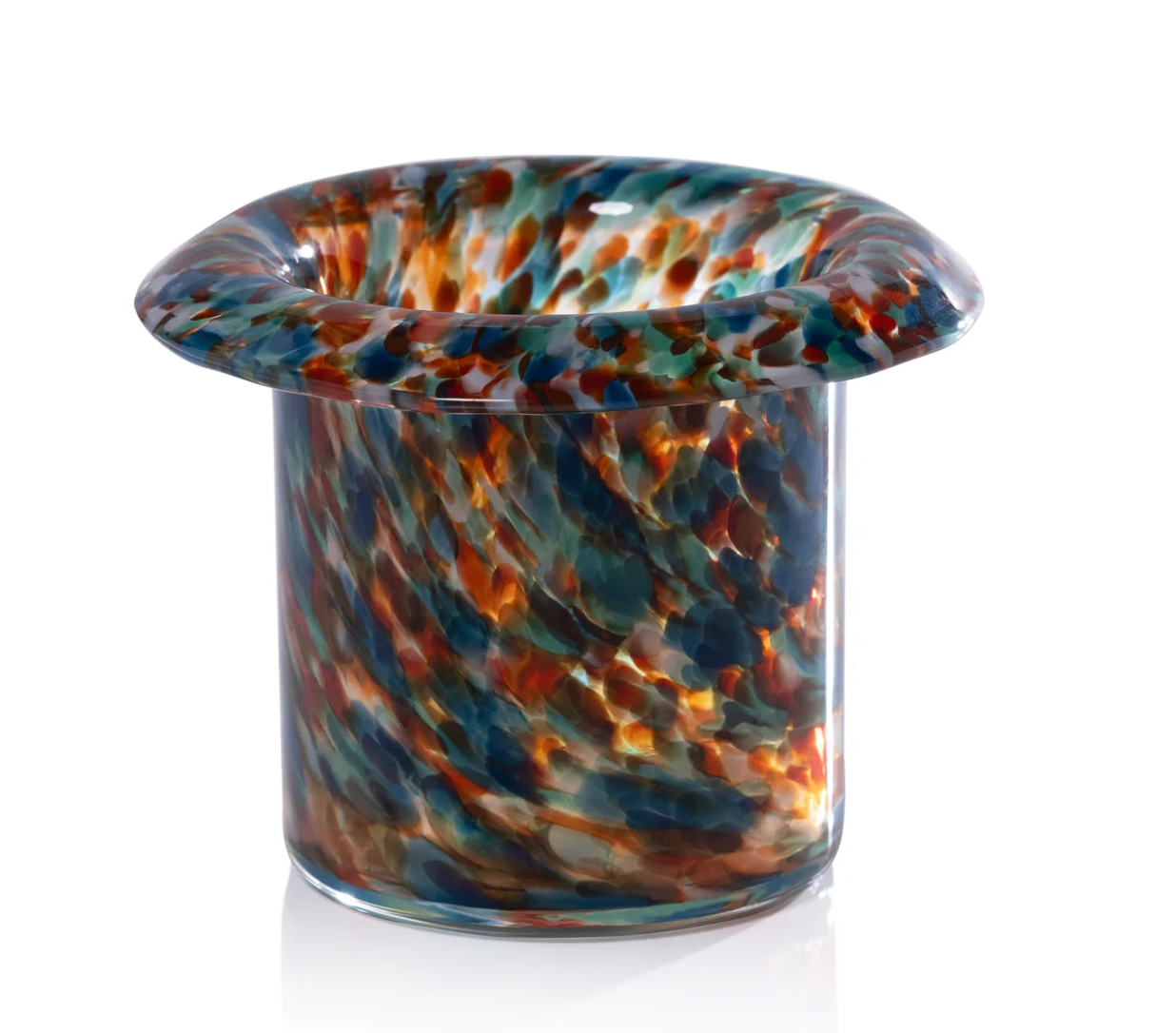 Celia Opal Confetti Glass Multipurpose Candle Holder / Vase / Planter - Multicolor