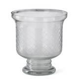 Etched Clear Glass Fluted Vase 10.25"