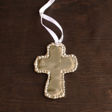 Sierra Modern Organic Pearl Cross Ornament