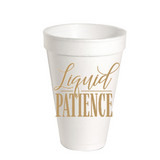 Gold Liquid Patience Styrofoam Cups