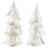 White Ceramic Christmas Trees s/2