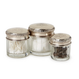 Glass Jar With Antique Silver Plated Brass Lid