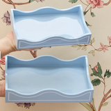 Lacquered Hydrangea Blue Tray