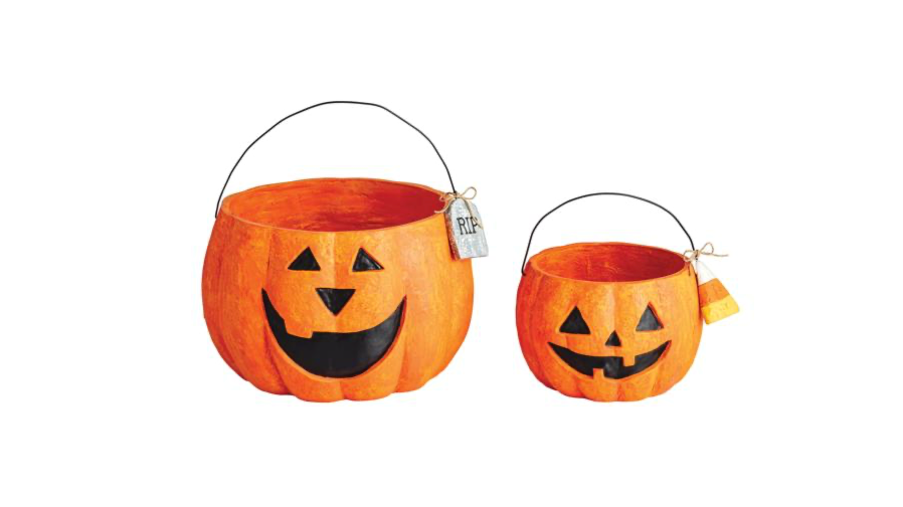 Paper Mache Pumpkin Buckets