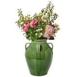 14 1/2" Four Handle Jar Green