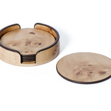 Valberg Burl Veneer Round Coaster Set of 4