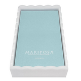 White Scalloped Guest Towel Box with Insert