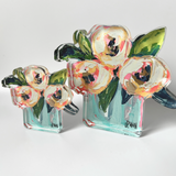 Pink and White Peonies Bloom Block