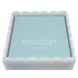 White Scalloped Cocktail Napkin Box