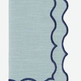 Navy Guardanapo, Water Blue with Blue